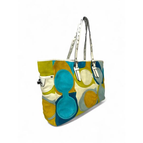 Coach 2010 Limited Edition Optic Signature C Patchwork Suede Gallery Tote - Picture 5 of 12